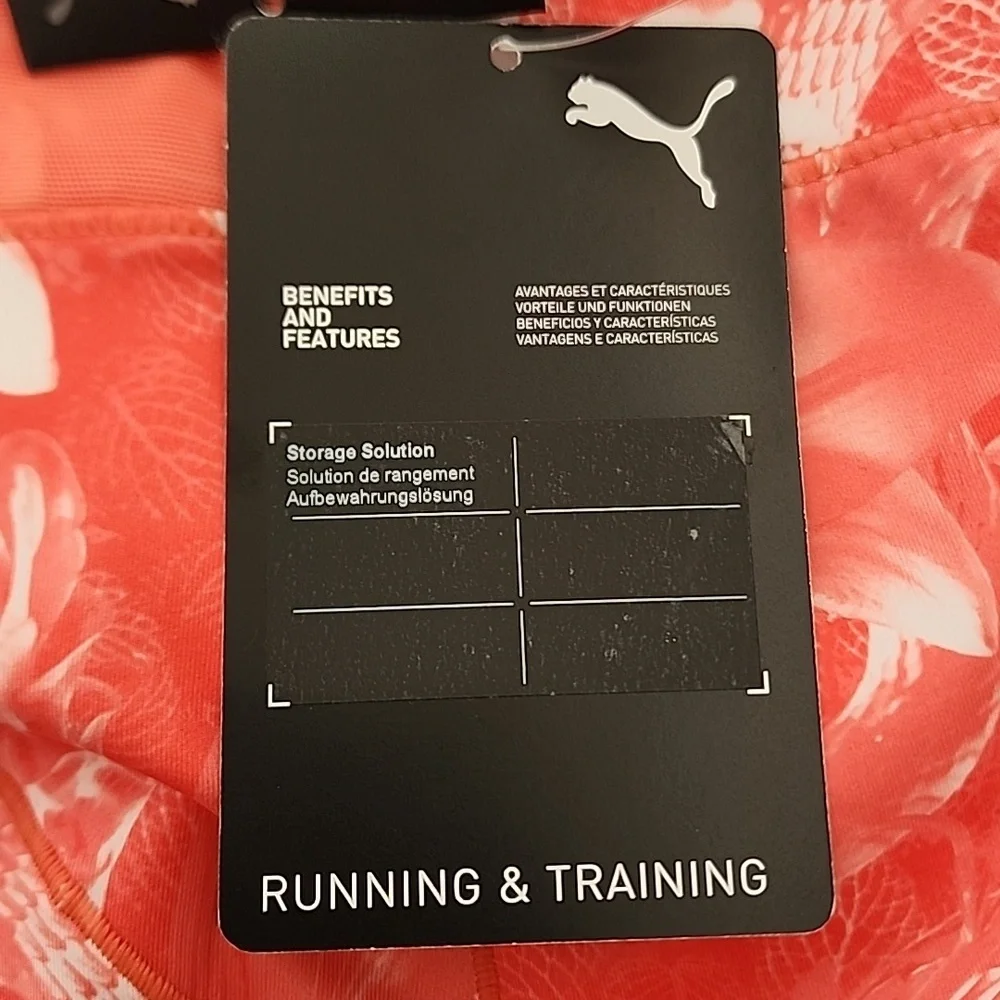 PUMA Train Untmd High-Waist 7/8 Tights Georgia Peach Fiery Coral Floral Print